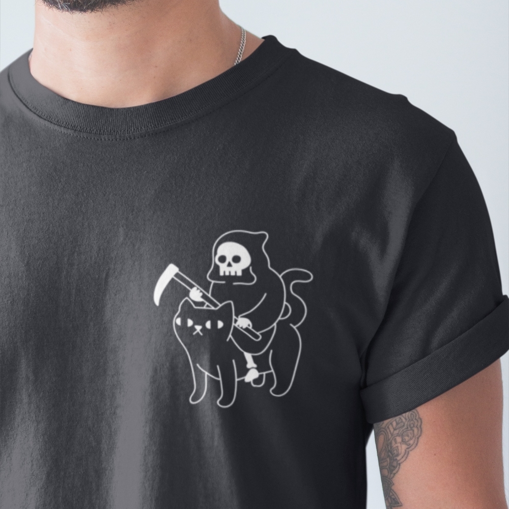 Goth reaper t-shirt, cat reaper